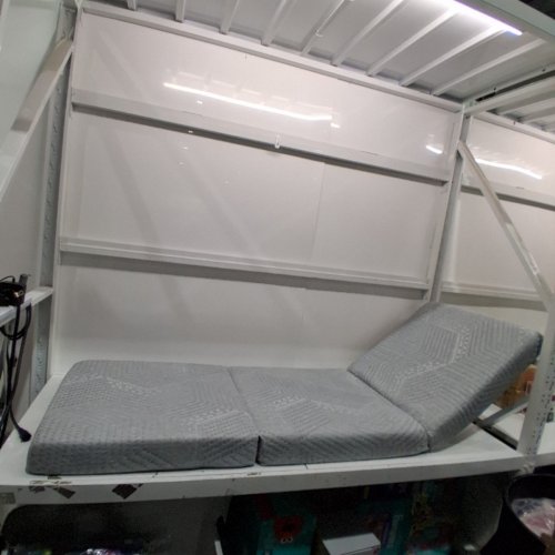 IULULU TRI FOLDING MATTRESS WITH CARRYING CASE - TWIN - GREY/WHITE image 2