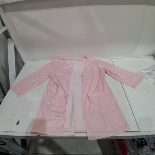 GIRLS OPEN-FRONT LONG SLEEVE CARDIGAN - SIZE M- PINK image 2