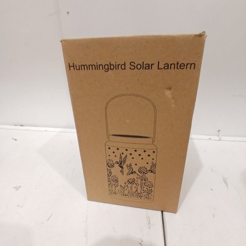 BRIZLED HUMMINGBIRD OUTDOOR SOLAR HANGING LANTERN - BRONZE image 2