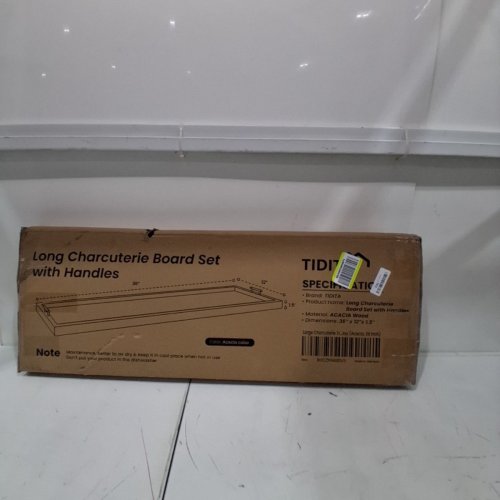 5PC TIDITA EXTRA LONG CHARCUTERIE BOARD WITH HANDLES & KNIVES - 36" X 12" - ACACIA WOOD - (MODEL: CSB36) image 4