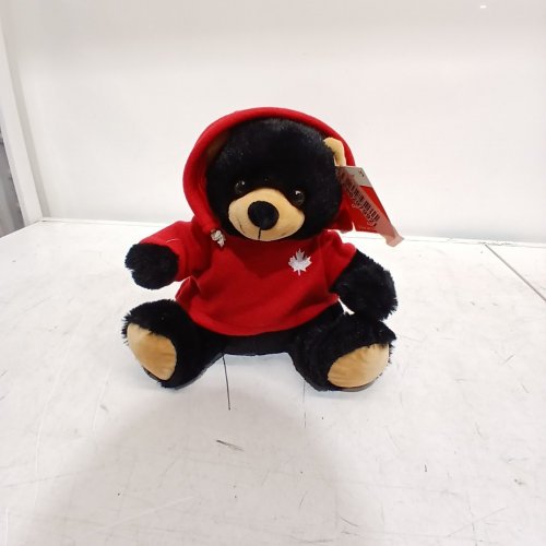 WAY TO CELEBRATE CANADA DAY BLACK BEAR PLUSHIE - 8.75" - BLACK/RED image 2