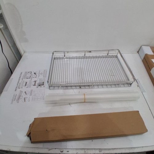 EXPANDABLE HEAVY-DUTY PULL-OUT WIRE CABINET BASKET - 22" X 13.8" - SILVER image 2