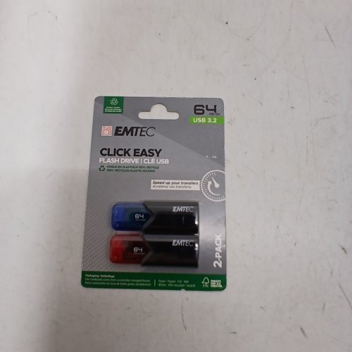 2PK EMTEC USB 3.2 FLASH DRIVE - 64 GB - BLUE / RED (MODEL: B110) image 2