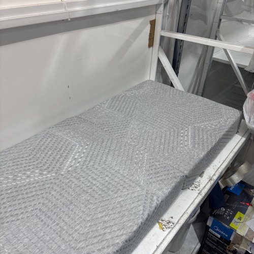 FOLDABLE MATTRESS TOPPER - SMALL TWIN / 25" X 75" X 4" - GREY image 3