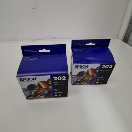 2 EPSON 202 CLARIA STANDARD CAPACITY INK CARTRIDGES FOR EXPRESSION HOME XP-5100 AND WORKFORCE WF-2860 - CYAN, MAGENTA, YELLOW (MODEL: T202520) image 2