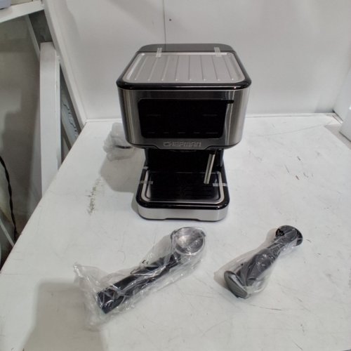 CHEFMAN CRAFTBREW 15-BAR PUMP DIGITAL ESPRESSO MAKER WITH STEAM WAND FOR LATTE & CAPPUCCINO - 1.5L - BLACK / SILVER (MODEL: RJ54-SS-15-D-AM) image 3