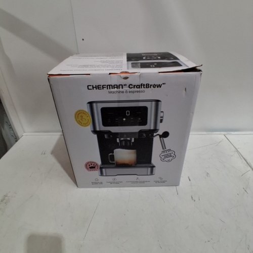 CHEFMAN CRAFTBREW 15-BAR PUMP DIGITAL ESPRESSO MAKER WITH STEAM WAND FOR LATTE & CAPPUCCINO - 1.5L - BLACK / SILVER (MODEL: RJ54-SS-15-D-AM) image 5
