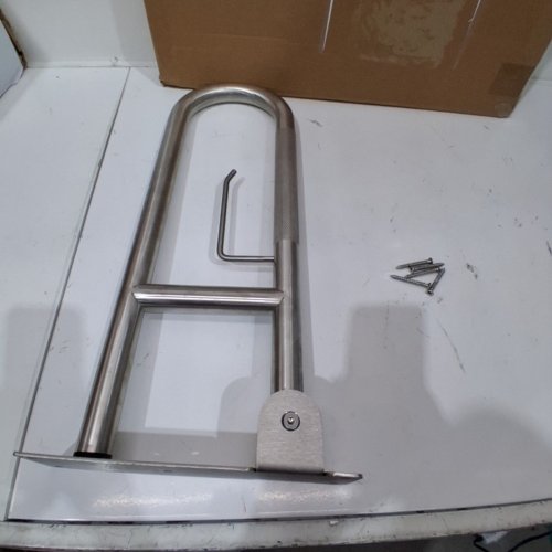 ACEDSGN U-SHAPED HEAVY DUTY STAINLESS STEEL FLUP UP SAFETY GRAB HANDLE WITH TOILET PAPER HOLDER - 23.6" X 11.02" image 2