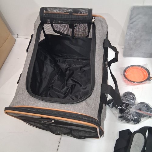 VEVOR AIRLINE APPROVED PET CARRIER WITH WHEELS AND SHOULDER STRAP - 25LBS MAX - GREY - (MODEL: JW-XB21212517) image 3