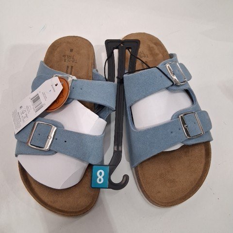 WOMEN'S TIME AND TRUE TWO STRAP SANDALS - SIZE 8 - BLUE image 2