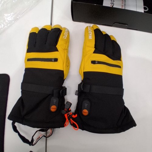 UNISEX WASOTO WATERPROOF RECHARGEABLE HEATED WINTER GLOVES - XXL - YELLOW / BLACK image 2