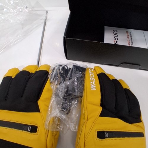 UNISEX WASOTO WATERPROOF RECHARGEABLE HEATED WINTER GLOVES - XXL - YELLOW / BLACK image 3