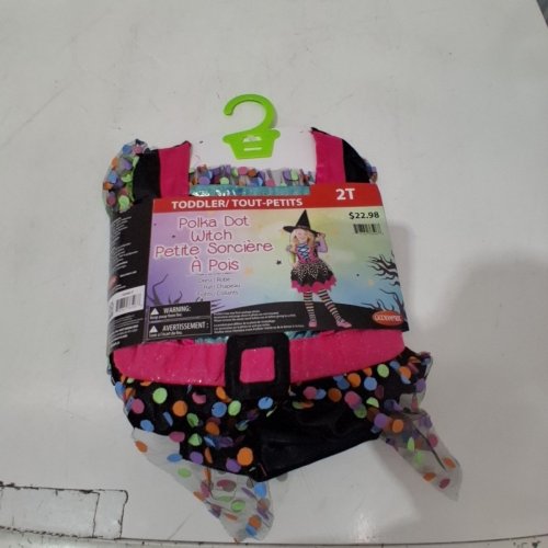 2PC GIRL'S GOODMARK POLKA DOT WITCH COSTUME - 2T - MULTICOLOUR (STYLE: CA34682) image 2