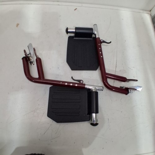 MEDLINE LIGHTWEIGHT FOLDING TRANSPORT WHEELCHAIR WITH HANDBRAKES - 300LBS CAP - BURGUNDY/RED (MODEL: MD5808210ARE) image 3