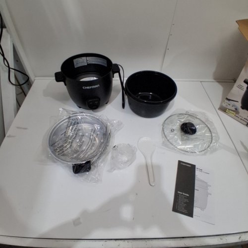 CHEFMAN NONSTICK RICE COOKER WITH AUTOMATIC KEEP WARM - 16 CUP - BLACK (MODEL: RJ34-16C-M) image 4