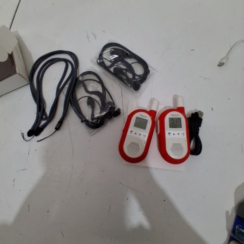 2Pk TALKPOD WALKY-TALKY MONITOR SET - 3.7 V 1000 MAH; INPUT 5 V-1A - RED / WHITE (MODEL: F40) image 3