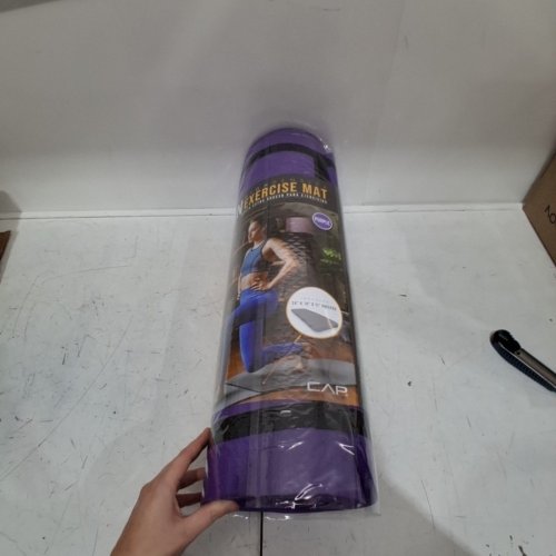 CAP BARBELL HIGH DENSITY EXERCISE YOGA MAT WITH STRAP - 71" X 24" - VIOLET (MODEL: MTIS-6523-12PL-K) image 2