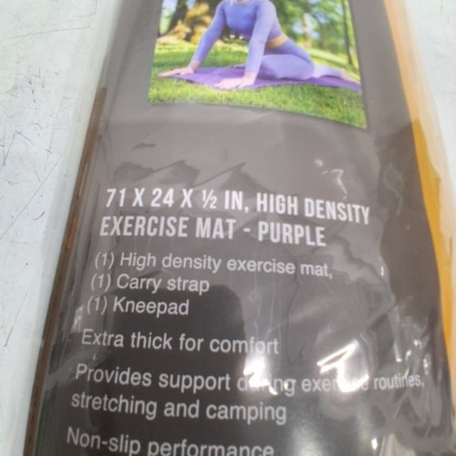 CAP BARBELL HIGH DENSITY EXERCISE YOGA MAT WITH STRAP - 71" X 24" - VIOLET (MODEL: MTIS-6523-12PL-K) image 3