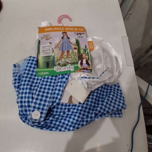 3PC GIRLS RUBIES WIZARD OF OZ DOROTHY COSTUME - MEDIUM (8-10) - BLUE AND WHITE image 2
