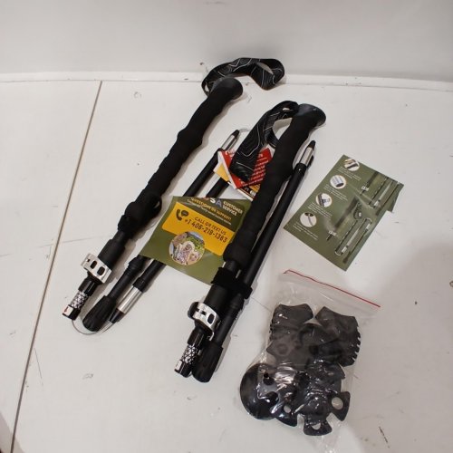 HIKER HUNGER OUTFITTERS CARBON FIBER HIKING TREKKING POLES - BLACK image 3