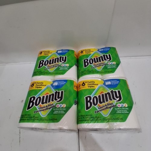 8PK BOUNTY PAPER TOWELS QUICK SIZE FAMILY TRIPLE ROLLS - 141 2-PLY SHEETS PER ROLL - WHITE image 2