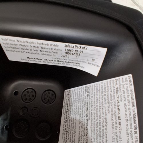 2PK DIONO SOLANA BACKLESS BOOSTER CAR SEAT SET - BLACK image 2