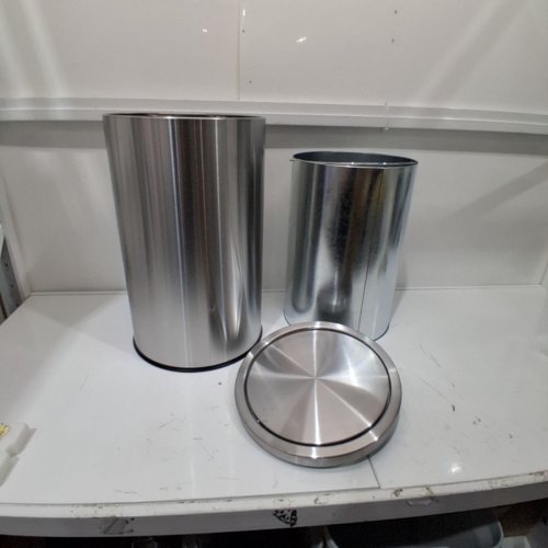 STAINLESS STEEL SWING DOOR ROUND TRASH CAN - 50L - STAINLESS STEEL (ITEM: PHK_34TTQ39P) image 2
