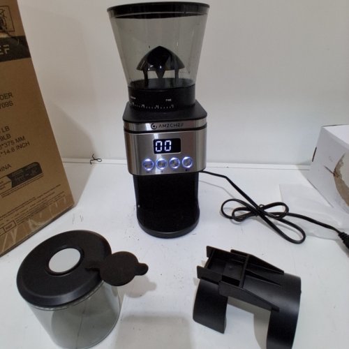 AMZCHEF COFFEE GRINDER ELECTRIC - ESPRESSO GRINDER WITH 30 GRIND SETTINGS FOR 1-12 CUPS OR UP TO 40 SECS - BLACK (MODEL: AZ-BG709S) image 2
