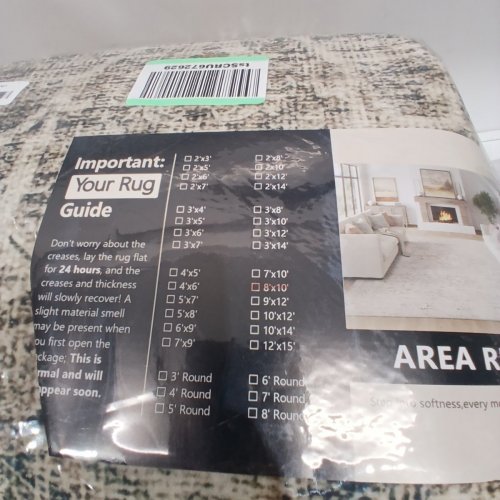 VINTAGE STYLE ABSTRACT AREA RUG - 8FT X 10FT - BROWN/BLACK image 3