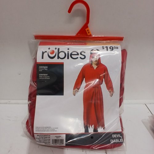 2PC MEN'S RUBIES DEVIL COSTUME - LARGE (36-38) - RED (STYLE: DEVIL / DIABLE) image 2