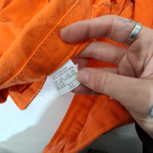 WOMEN'S ROUGHED UP DENIM JACKET - EXTRA LARGE - ORANGE image 3