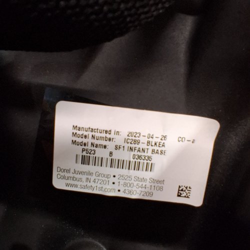 SAFETY 1ST ONBOARD 35 LT NFANT CAR SEAT BASE - BLACK (MODEL: IC289BLKEA) image 3