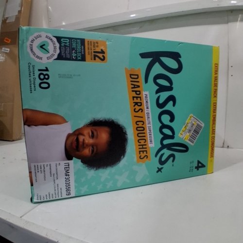 180PK RASCALS PREMIUM DISPOSABLE DIAPERS - SIZE 4 image 2