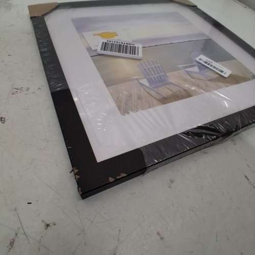 BEACH SCENE FRAMED WALL ART - 16.5" X 16.5" - BLACK image 3