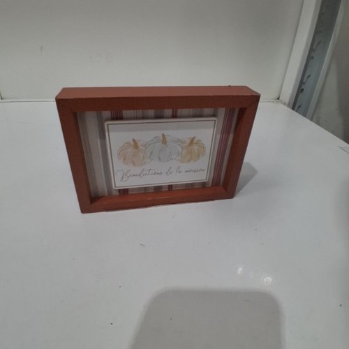 HARVEST BLESSINGS FRAMED SEASONAL WALL ART - 6" - BROWN image 3