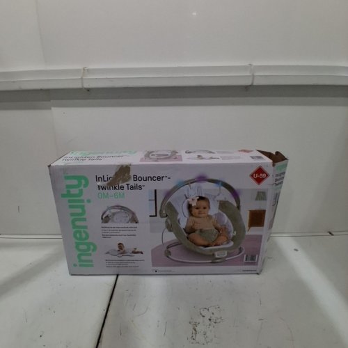 INGENUITY INLIGHTEN BABY BOUNCER WITH LIGHTS VIBRATION SOUNDS AND MUSIC - 20LB MAX - TWINKLE TAILS BUNNY THEME - TWINKLE TAILS BUNNY (MODEL: 8266 / 11200) image 5