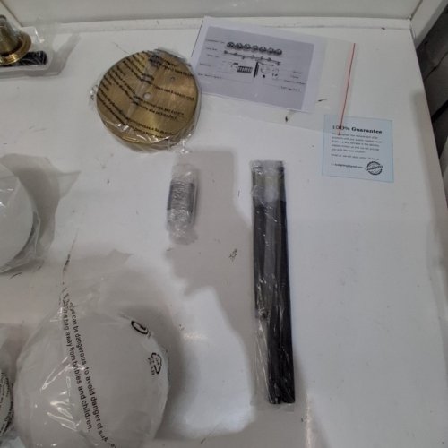 KCO MID CENTURY MODERN MILK GLASS LINEAR SPUTNIK CHANDELIER - 43.3" - 12W, 3000 K, E26 BULB - BLACK/BRASS (MODEL: L1043-B) image 3