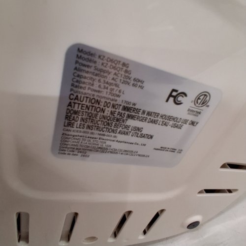 SWEETCRISPY TOUCH CONTROL AIR FRYER - 6 QT - OFF-WHITE AND BLACK (MODEL: KZ-D6QT-BG) image 4