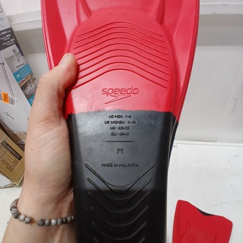MEN'S SPEEDO SWITCHBLADE FIN SWIMMING FLIPPERS - MEDIUM (7-8) - RED/BLACK image 4