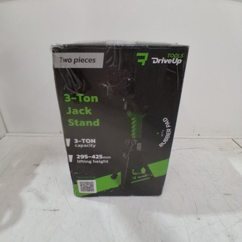 2PC DRIVEUP TOOLS JACK STANDS WITH DOUBLE PIN LOCKING, RUBBER PADS & ADJUSTABLE 11.6" - 16.7" - 295-425 MM LIFTING HEIGHT - 3 TON CAPACITY - BLACK/GREEN (MODEL: ‎ JS GREEN) image 7