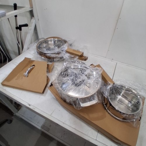 10PC KIRKLAND SIGNATURE 5-PLY CLAD STAINLESS STEEL COOKWARE - STAINLESS STEEL - (MODEL: 1119338) image 2