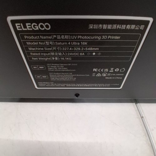 ELEGOO SATURN 4 ULTRA RESIN PRINTER - 16K | 10" LCD | AI CAMERA - BLACK image 15