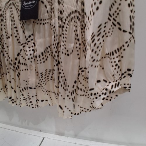 WOMEN'S BARILOCHE SPOTTED BLOUSE - SMALL/MEDIUM - 38 - BEIGE / BLACK (STYLE : BARCA) image 3