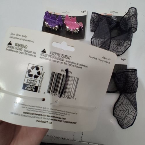6PC ASSORTED WAY TO CELEBRATE! HALLOWEEN HAIR ACCESSORIES - BLACK, PURPLE AND PINK image 2
