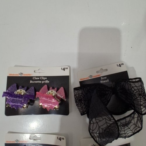 6PC ASSORTED WAY TO CELEBRATE! HALLOWEEN HAIR ACCESSORIES - BLACK, PURPLE AND PINK image 4
