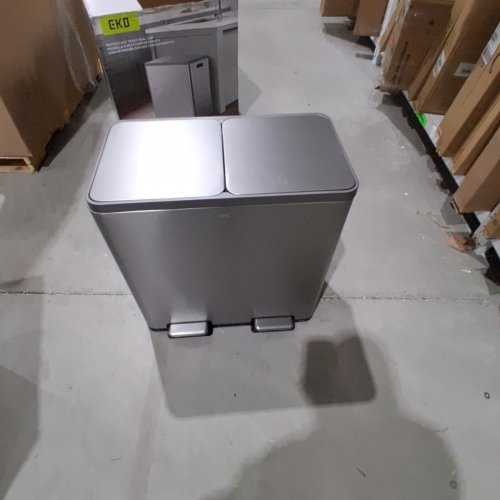 EKO ECOCASA PLUS DUAL COMPARTMENT STEP TRASH CAN WITH REMOVABLE LINERS - 42L PER SIDE (84L TOTAL) - GREY/BLACK (MODEL: 1925451) image 2