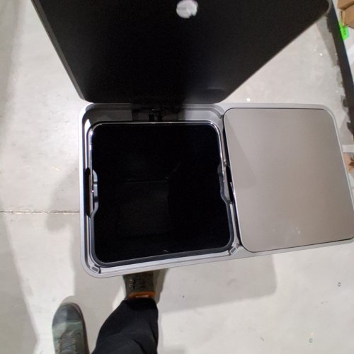 EKO ECOCASA PLUS DUAL COMPARTMENT STEP TRASH CAN WITH REMOVABLE LINERS - 42L PER SIDE (84L TOTAL) - GREY/BLACK (MODEL: 1925451) image 5