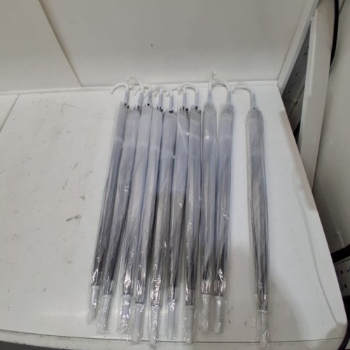 10PK J-HOOK UMBRELLA - WEDDING STYLE - 39" - CLEAR image 2