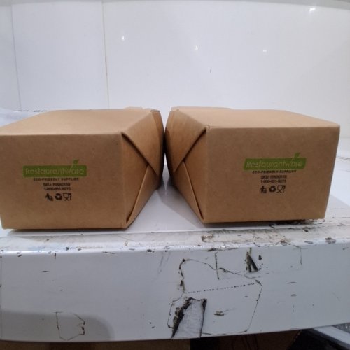 25PC RESTAURANTWARE SQUARE PAPER NOODLE TAKE OUT CONTAINER - 8 OZ/12 OZ - BROWN (MODEL: RWA0159W) image 2