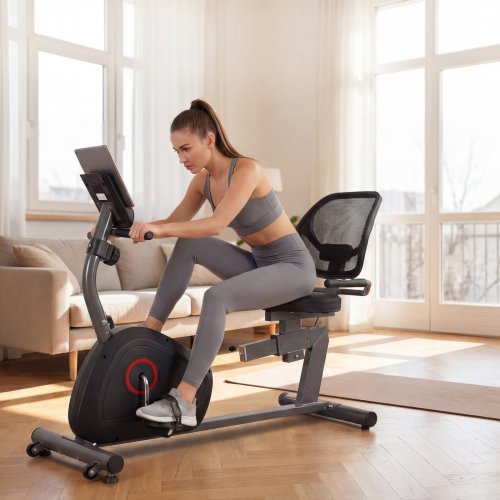 NAIPO RECUMBENT EXERCISE BIKE WITH 8 LEVELS - BLACK (MODEL: RB-MKZP01) image 2